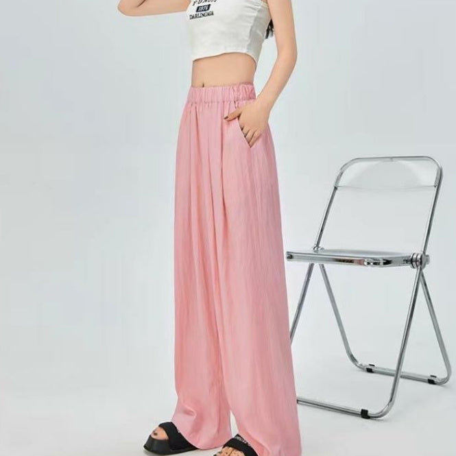 Summer High Waist Thin Man Drooping Lazy Narrow Version Of Wide Leg Pants Drooping-Women Clothing-Tept Markets