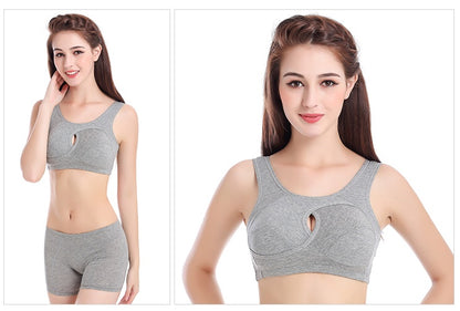 Cotton Anti-expansion Anti-Sag Gathering Adjustment Sports Bra