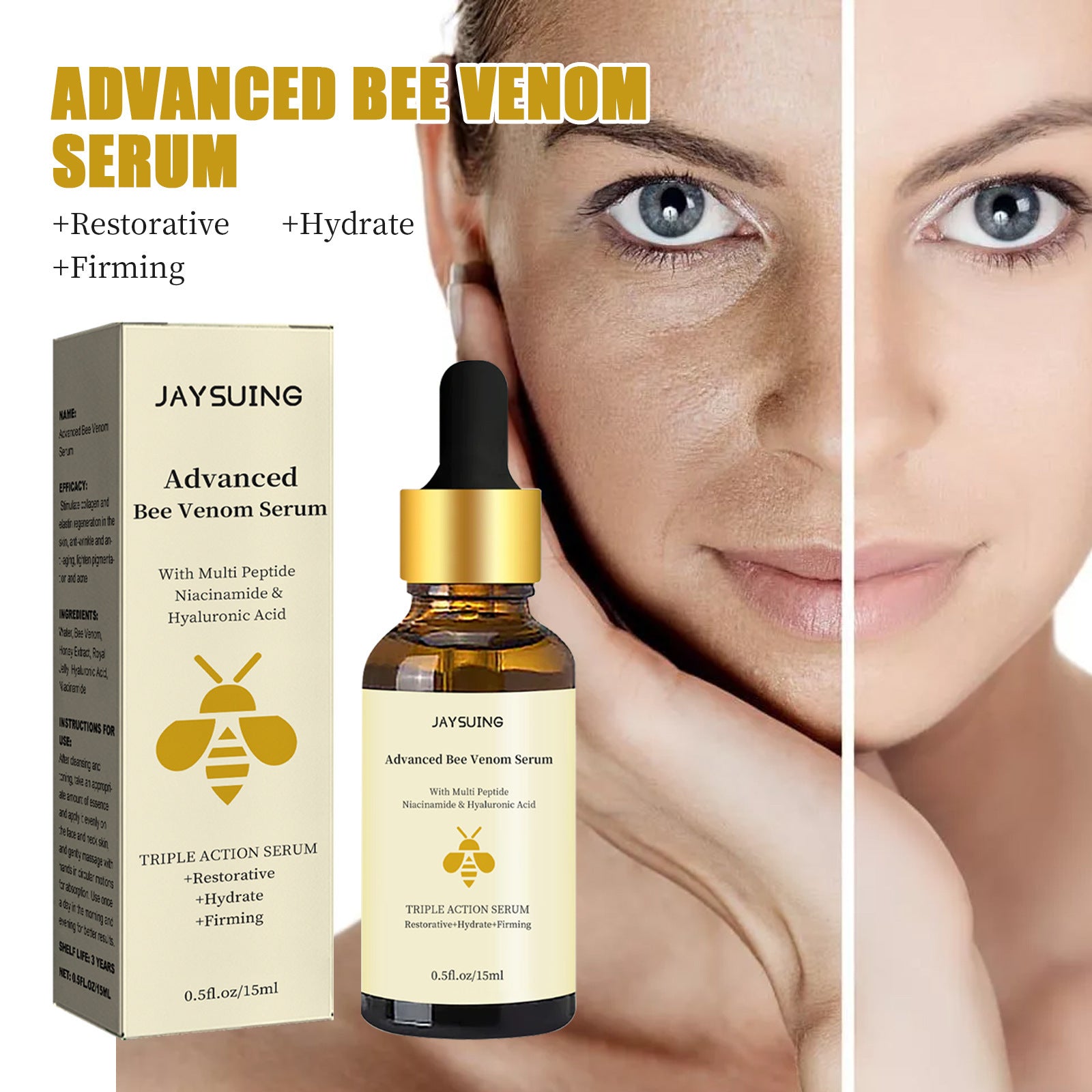 Bee Venom Essence Fading Wrinkle French Lines Repair Dull Nourishing And Firming Skin