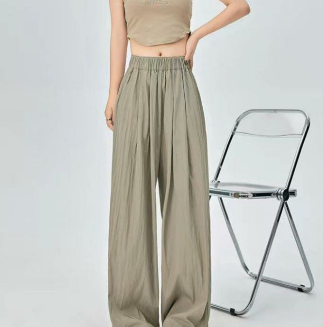 Summer High Waist Thin Man Drooping Lazy Narrow Version Of Wide Leg Pants Drooping-Women Clothing-Tept Markets