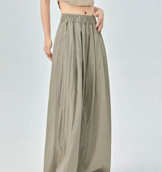 Summer High Waist Thin Man Drooping Lazy Narrow Version Of Wide Leg Pants Drooping-Women Clothing-Tept Markets