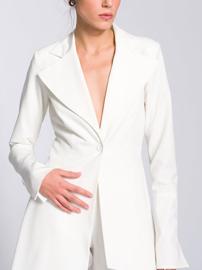 Irregular Hem Jacket & Pants Suit