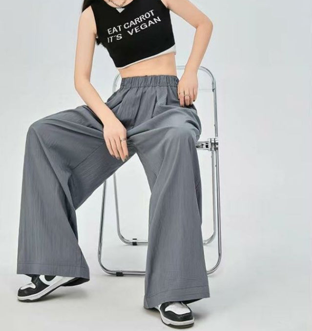 Summer High Waist Thin Man Drooping Lazy Narrow Version Of Wide Leg Pants Drooping-Women Clothing-Tept Markets